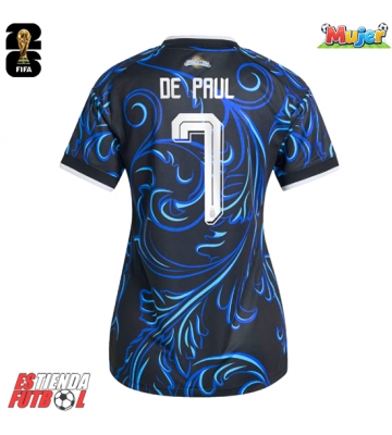 Argentina Rodrigo De Paul #7 Segunda Equipación Mujer Mundial 2026 Manga Corta